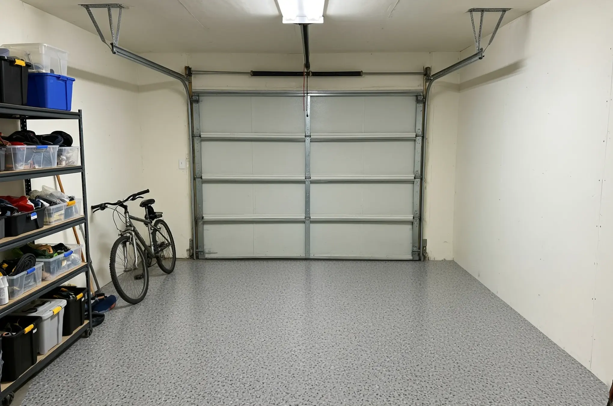A garage floor finished in ANVIL Ironworks