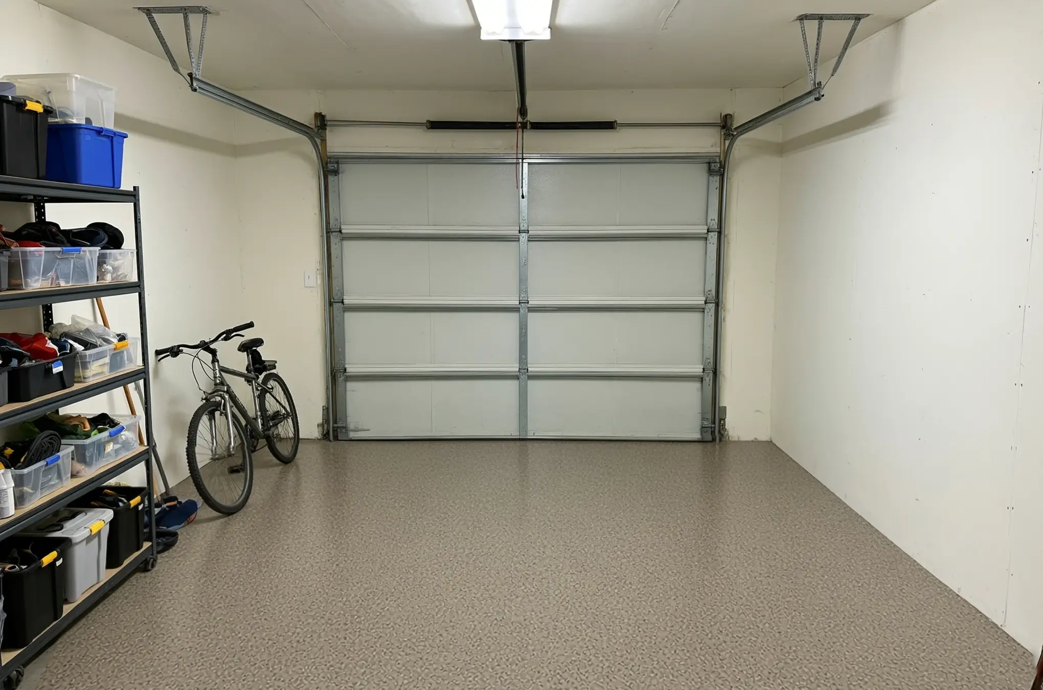 A garage floor finished in ANVIL Kiln