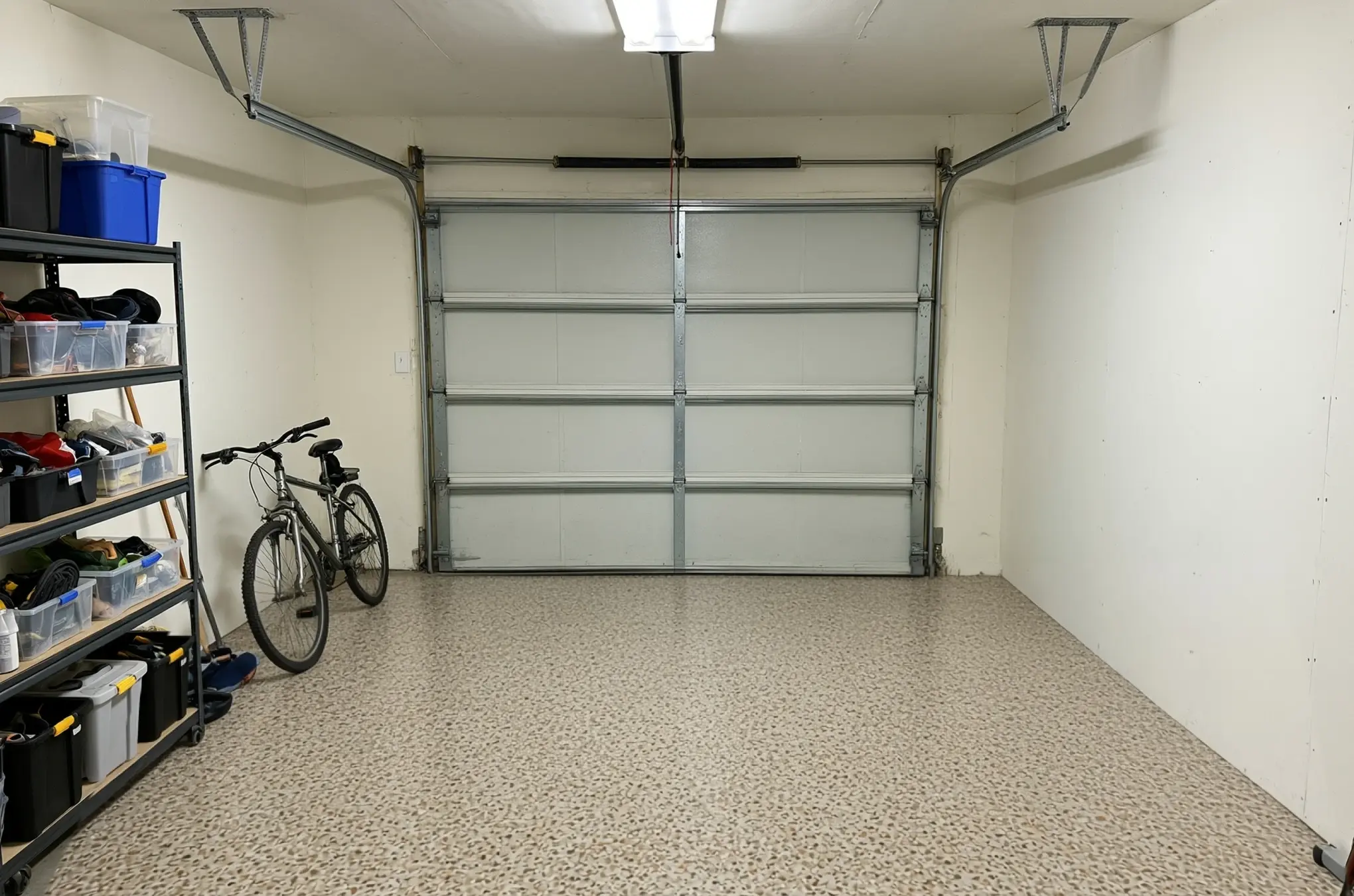A garage floor finished in ANVIL Quarry