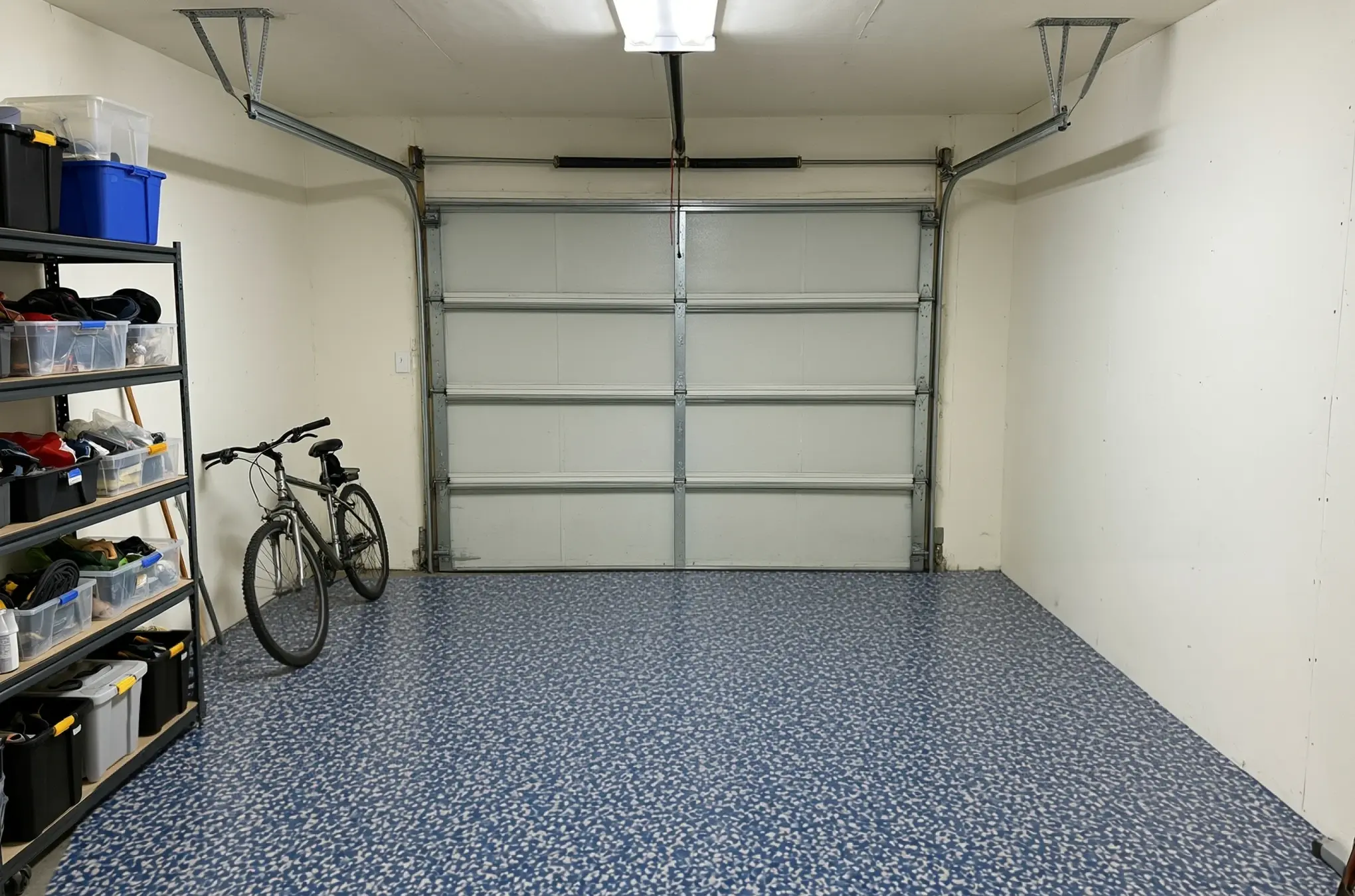A garage floor finished in ANVIL Voltage